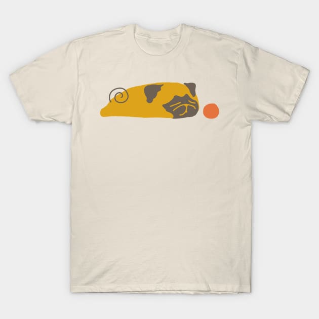 Bored Pug Abstract T-Shirt by huebucket